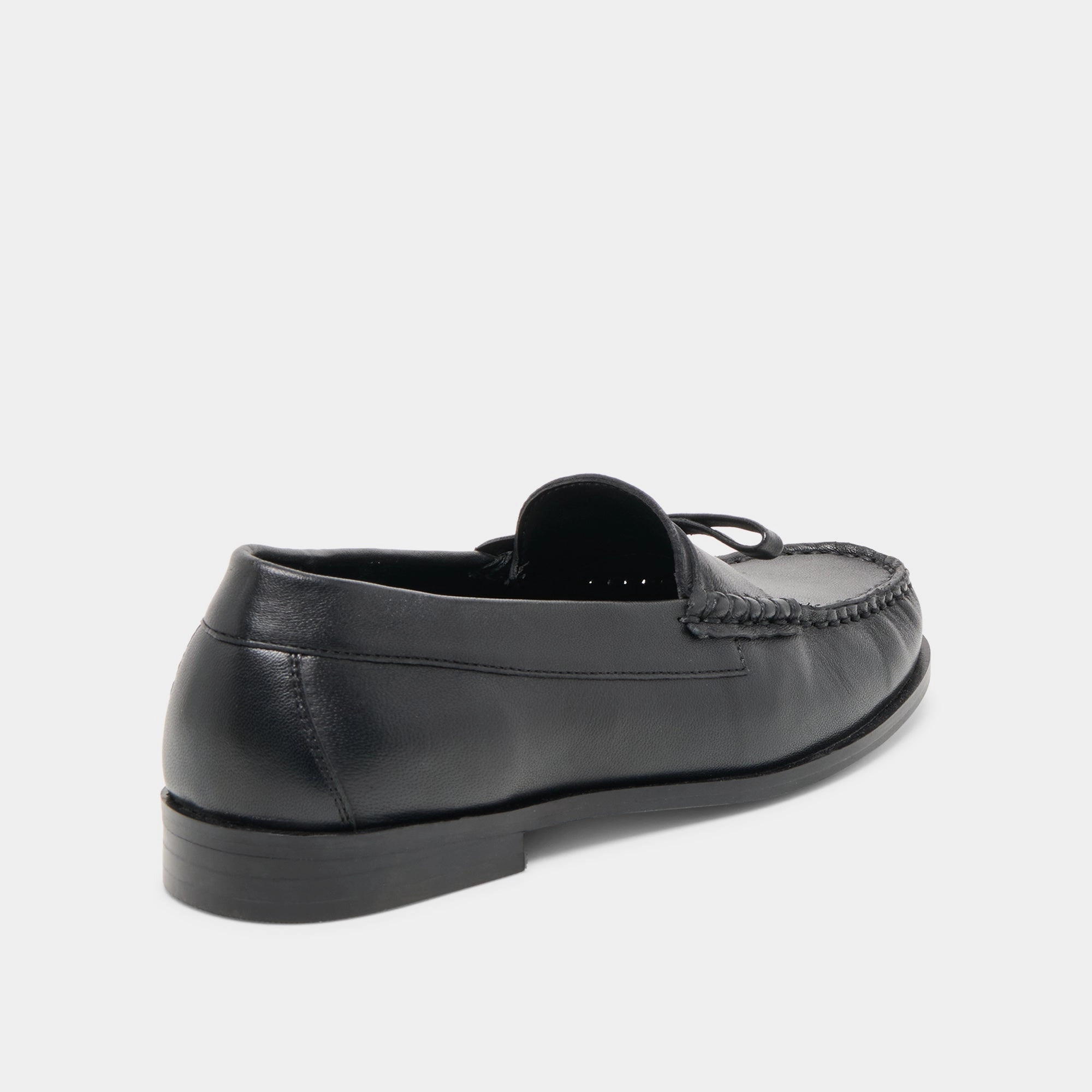 BARNEY LOAFERS BLACK LEATHER Mid Heel Dress Shoes