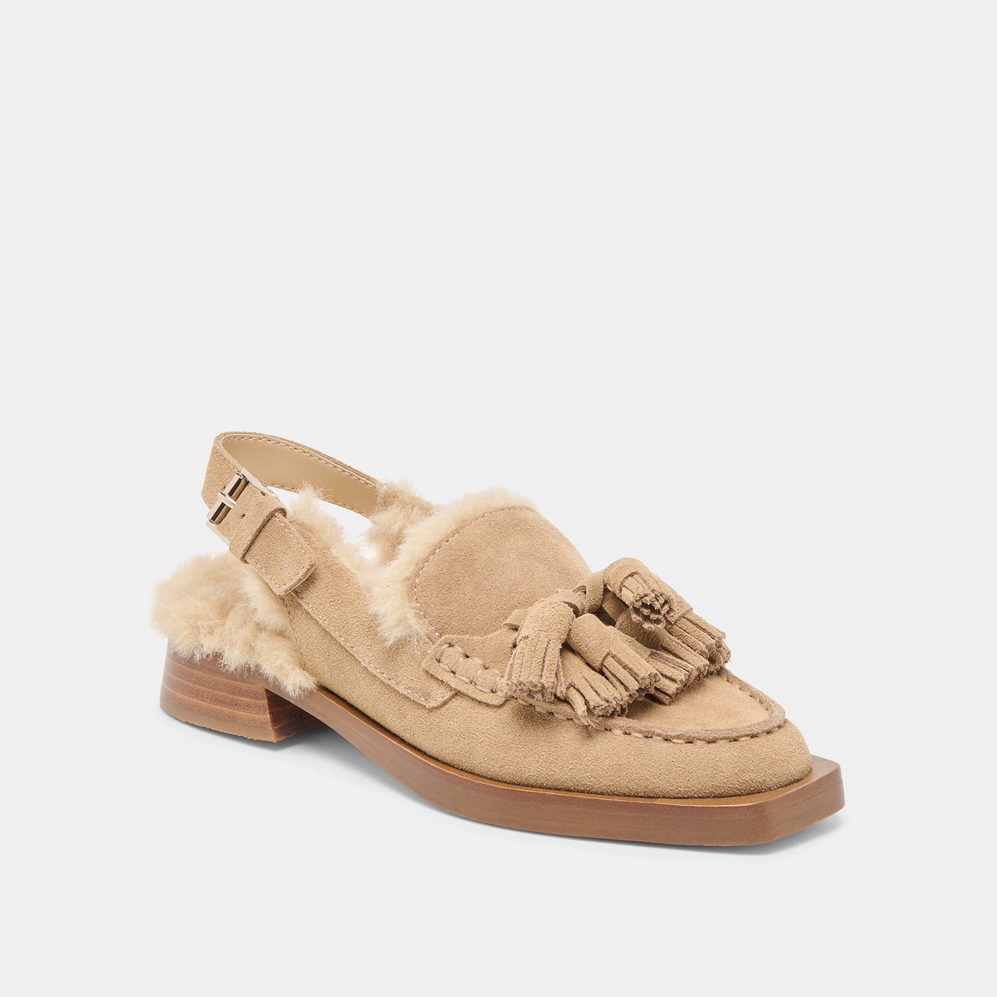HAMLIT PLUSH LOAFERS DK TAUPE SUEDE Trendy Look