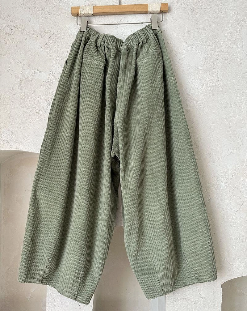 Babakud Women Autumn Retro Cotton Corduroy Elastic Waist Bloomers Moisture Management