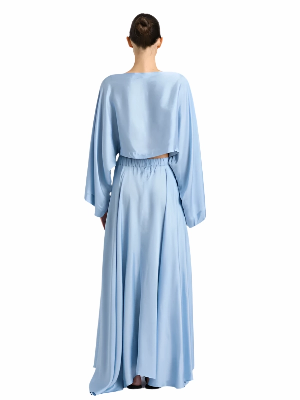 Como Maxi Skirt in Sky Blue Comfort Mood Gathered waist