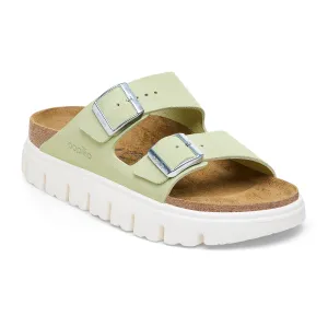 Base Comfort Birkenstock Arizona Chunky Slide Sandal (Women) - Faded Lime Suede
