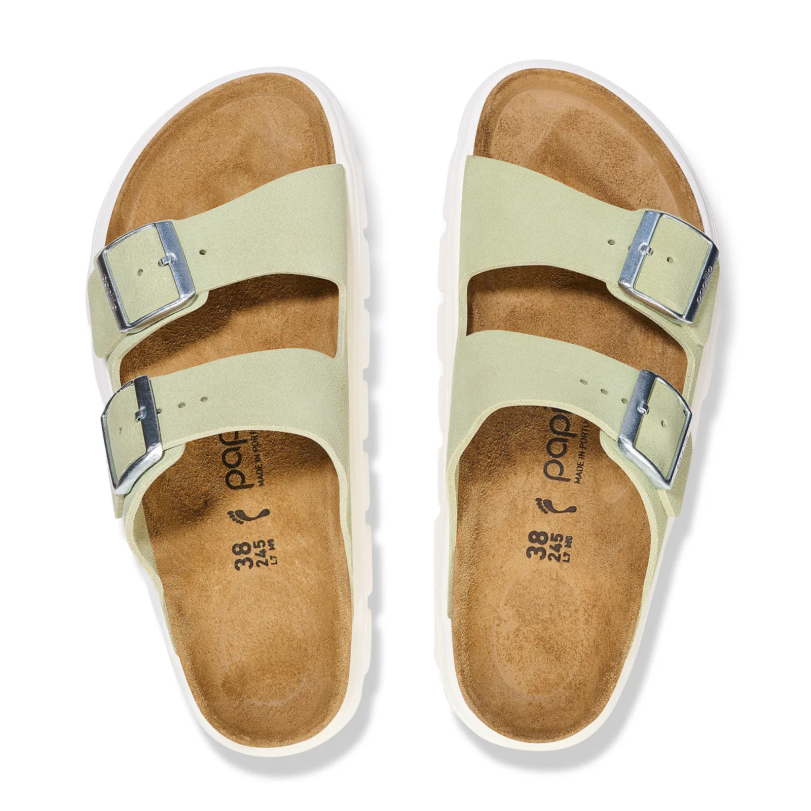 Birkenstock Arizona Chunky Slide Sandal (Women) - Faded Lime Suede Executive Mode Chic Structure