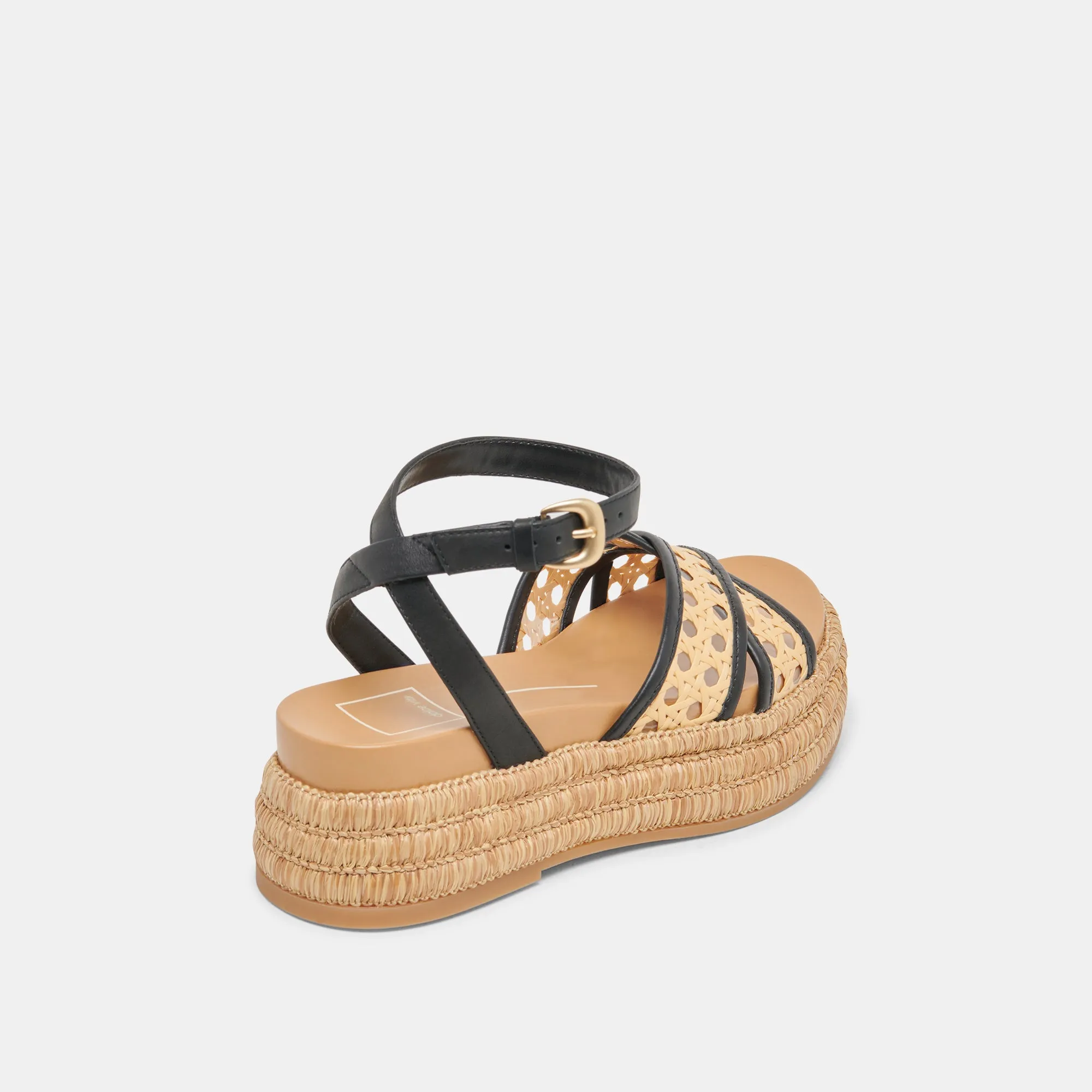 Special Occasion measurement WRILEY SANDALS BLACK WOVEN RAFFIA