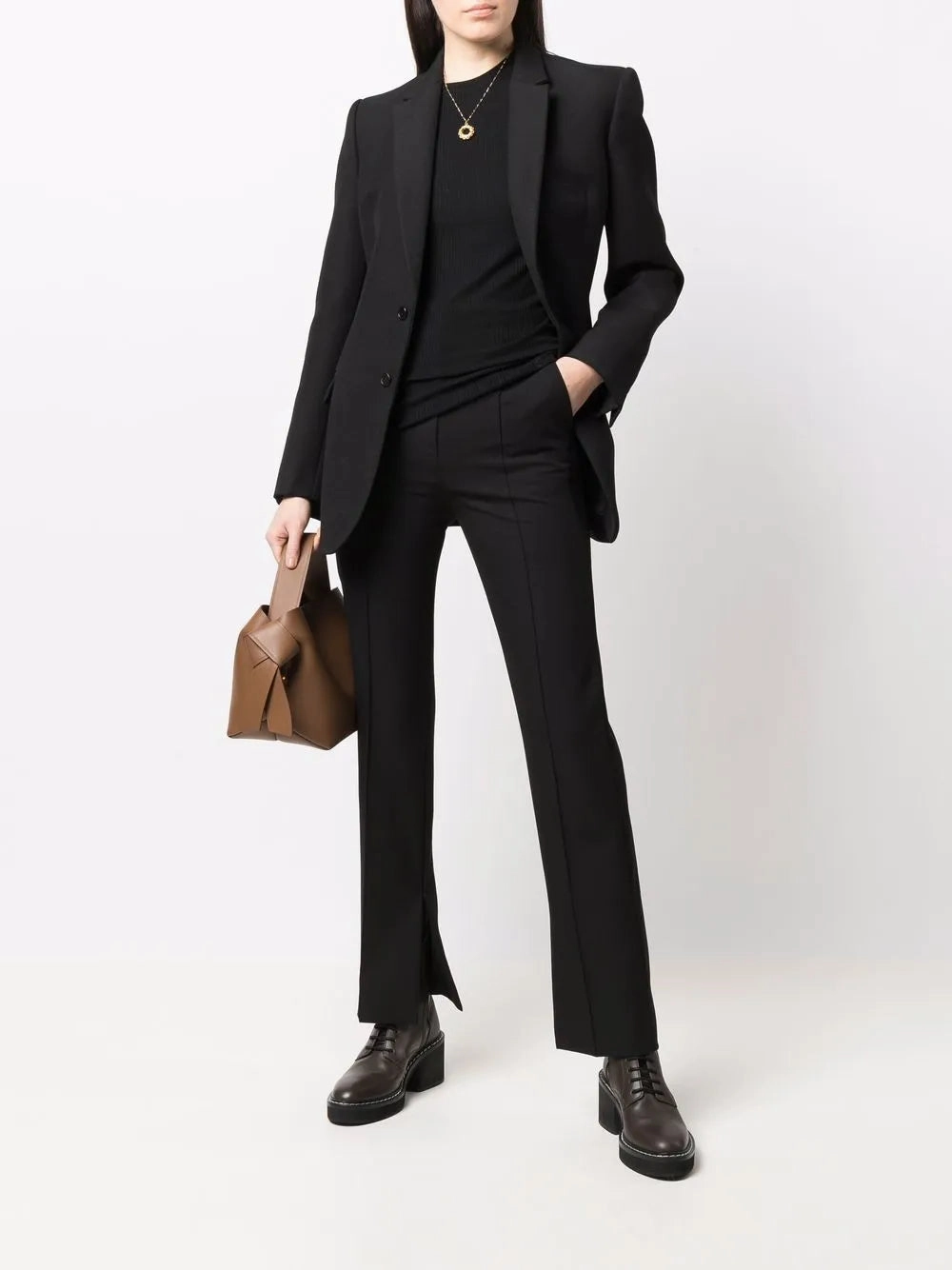 Ortigia LDS Ribbed Long Sleeve T-shirt in Black AllSeason Wearability Lightweight Material