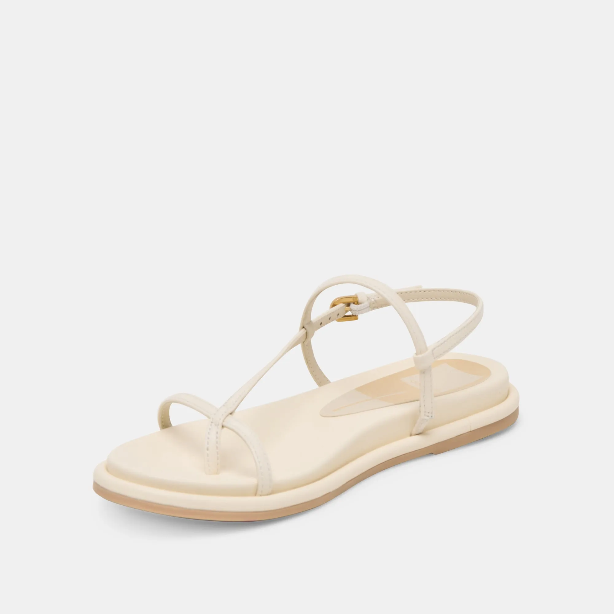 Flexible Grooved Sole DALLEN SANDALS OFF WHITE LEATHER