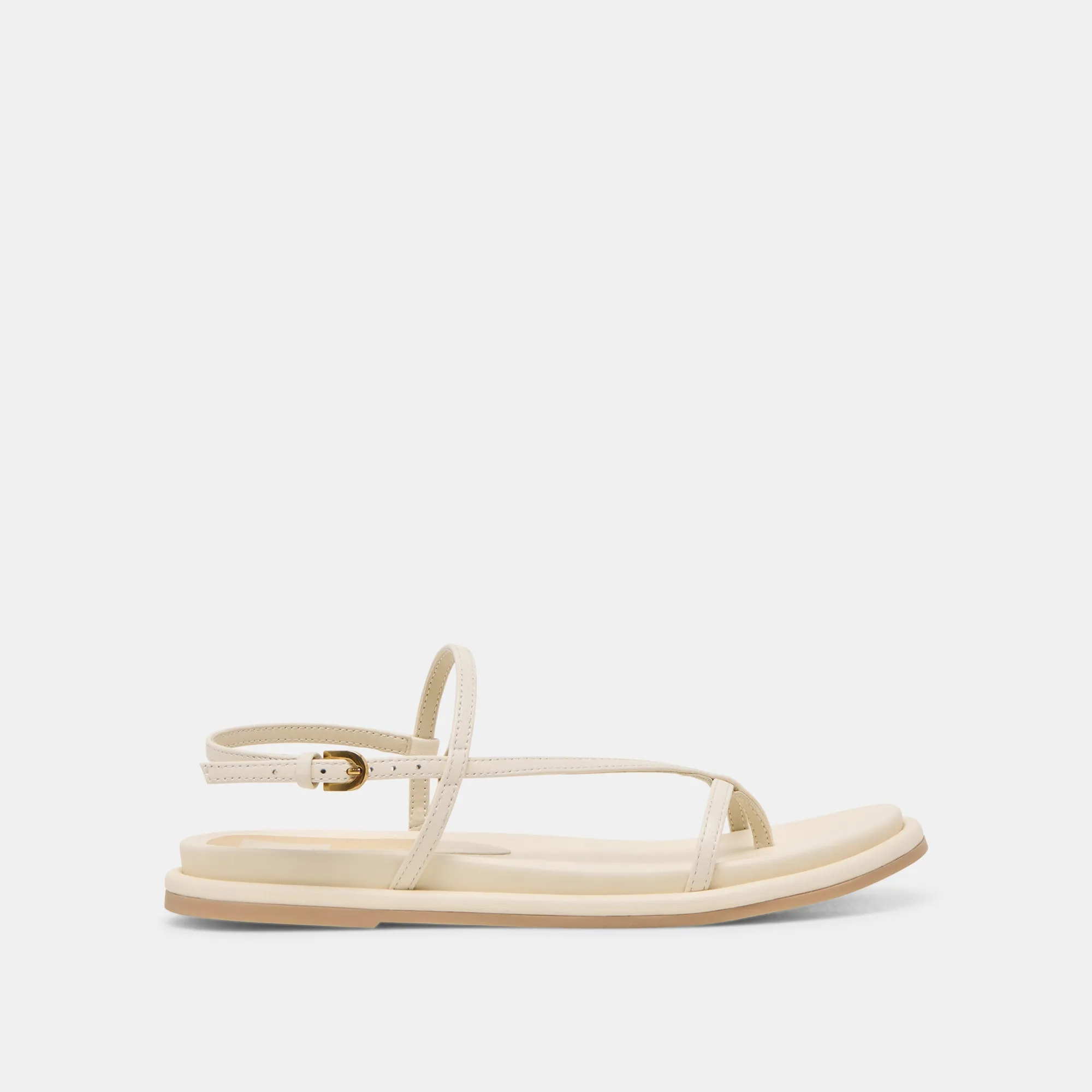 DALLEN SANDALS OFF WHITE LEATHER wooden
