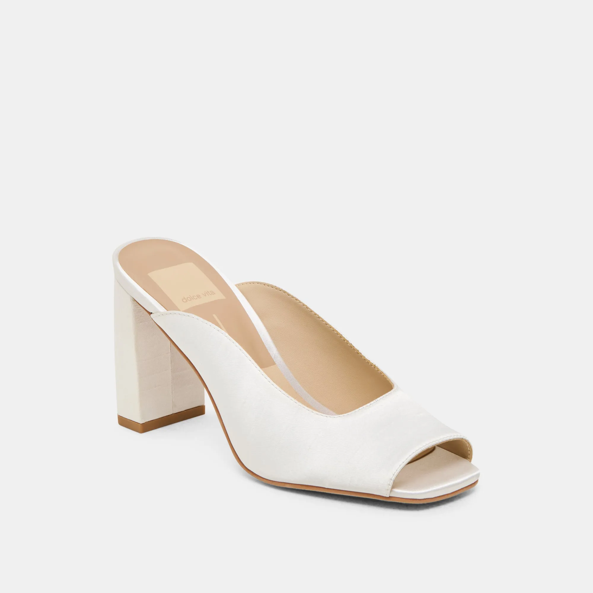 SABELA HEELS OFF WHITE SATIN Impact-absorbing design