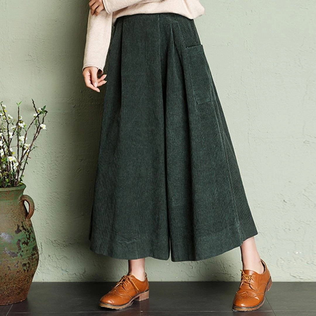 Color Retention Babakud Autumn Winter Loose Corduroy Wide Leg Pants