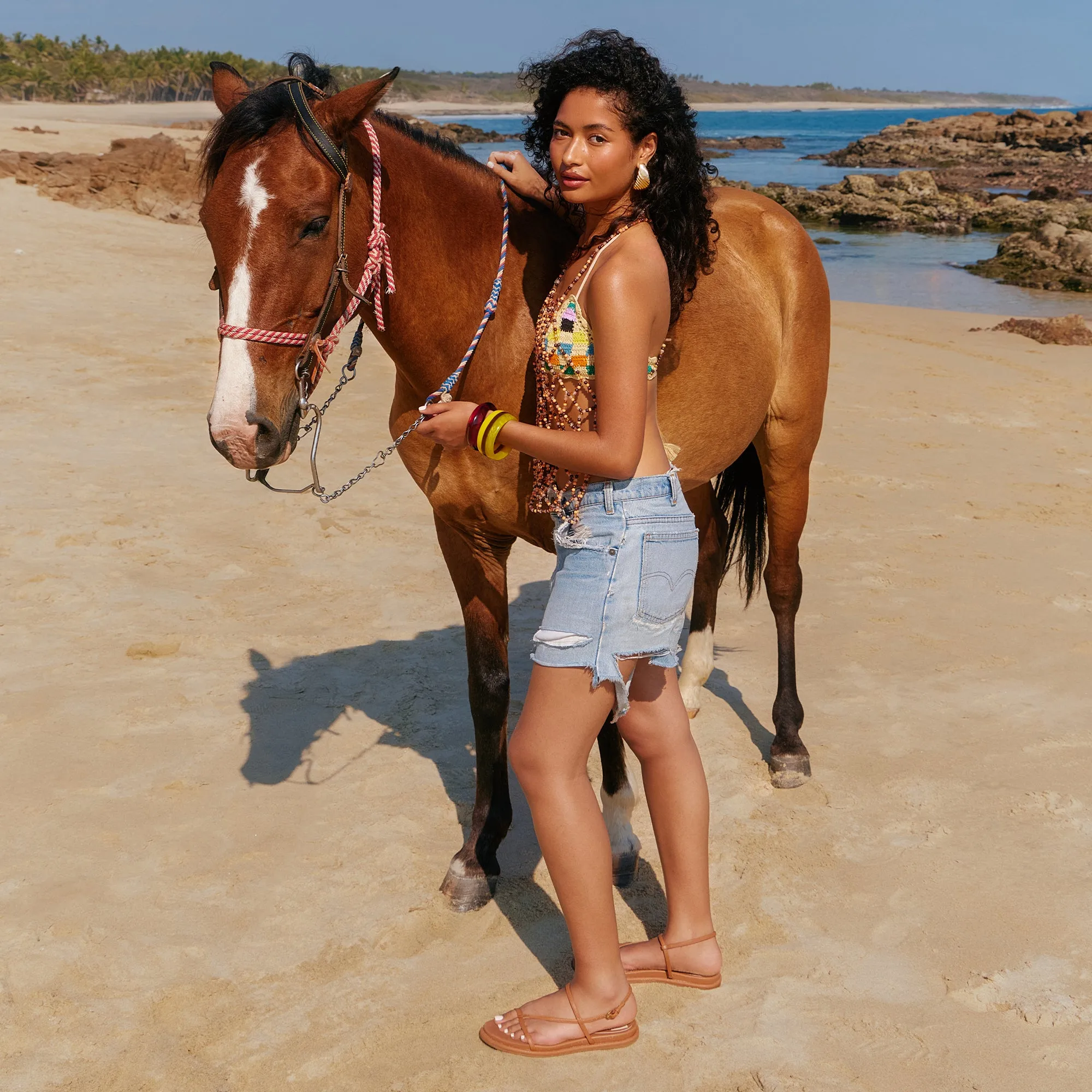 DALLEN SANDALS SADDLE LEATHER Sporty lining cushioned collar