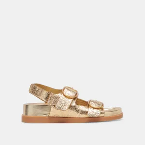 Impact-absorbing durability STARLA SANDALS GOLD DISTRESSED LEATHER