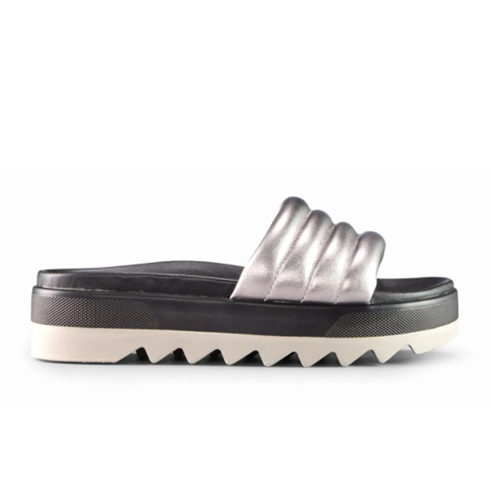 Cougar Prato-L Slide Sandal (Women) - Metallic Silver Heat Regulating Fabric