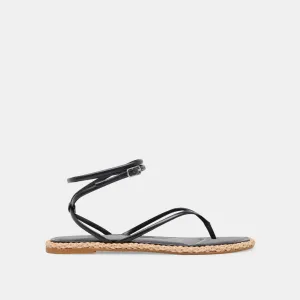 COVE SANDALS BLACK LEATHER yoga enthusiasts' comfort