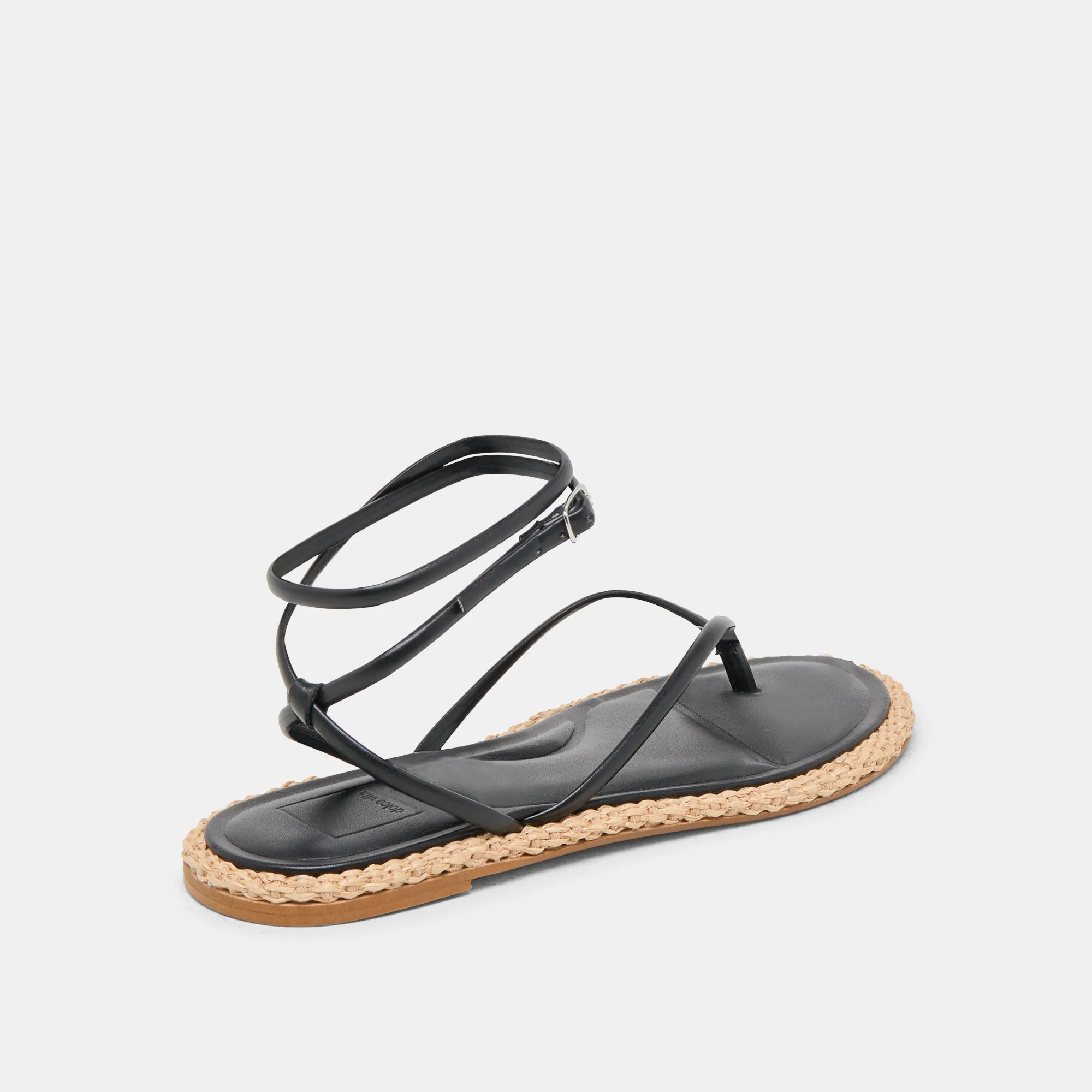 Compression Molded Frame COVE SANDALS BLACK LEATHER