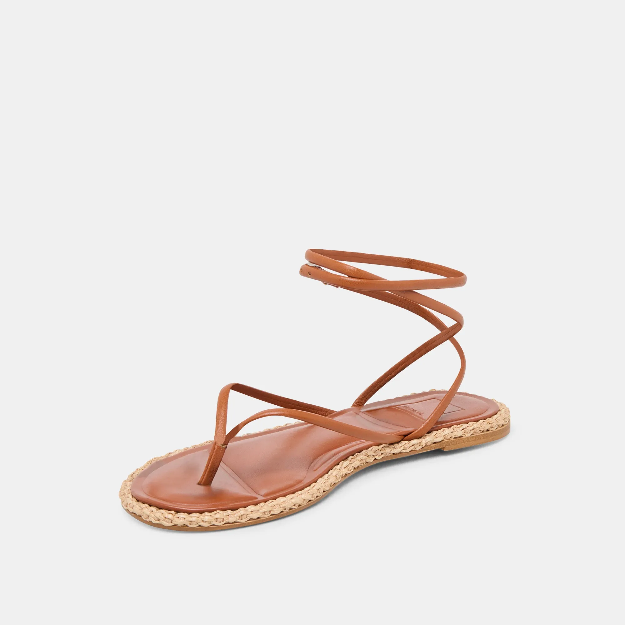 COVE SANDALS BROWN LEATHER tie - up style Flexible Grooves
