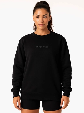 Student Cool Boyfriend Pullover - Black