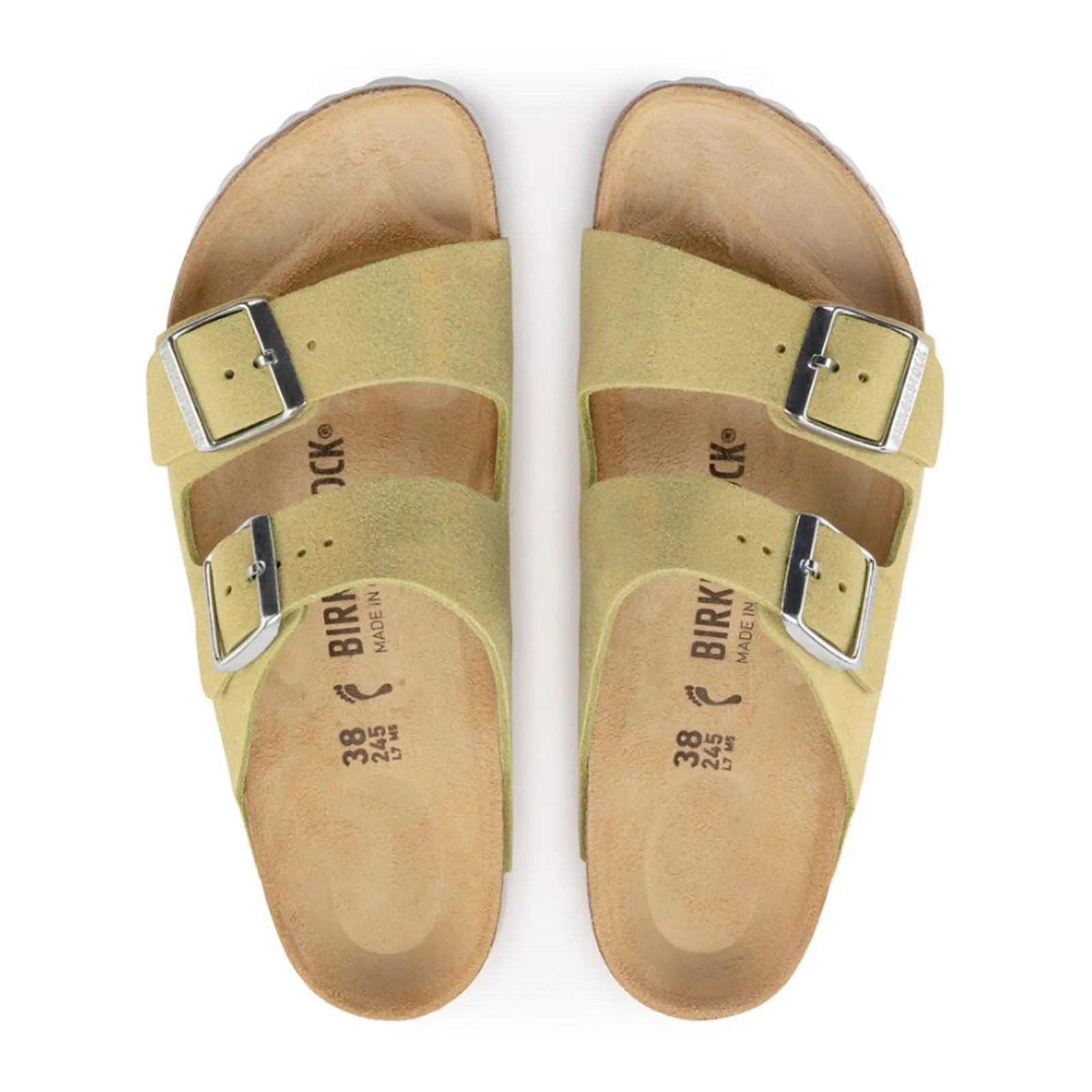 Birkenstock Arizona Slide Sandal (Women) - Shimmering Popcorn Suede Seasonal Office