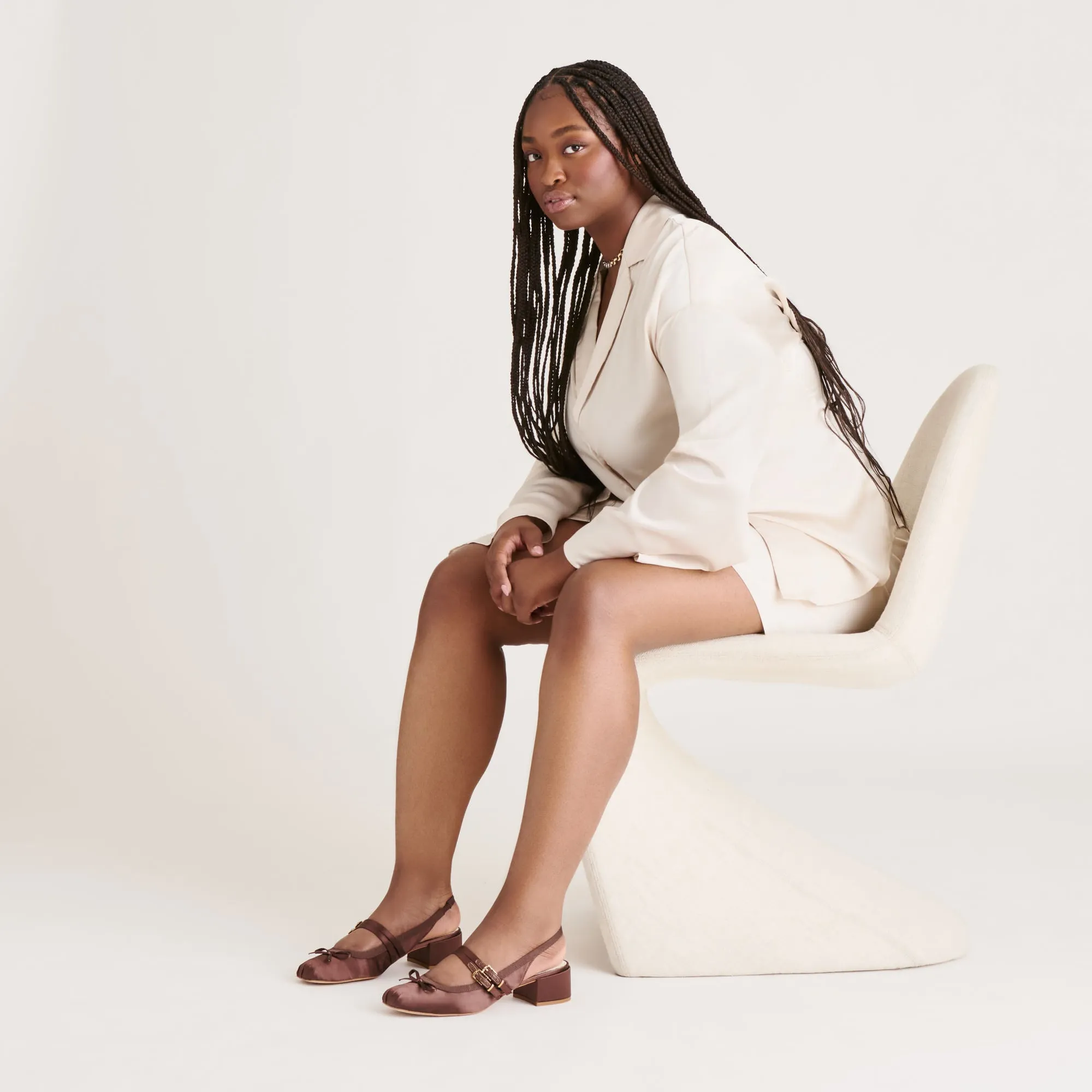 Durable touch Hygroscopic Inner Layer LORIS HEELS MAHOGANY SATIN