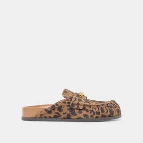 JODERO FLATS BROWN LEOPARD PRINTED SUEDE Minimal Edge Designer Pick