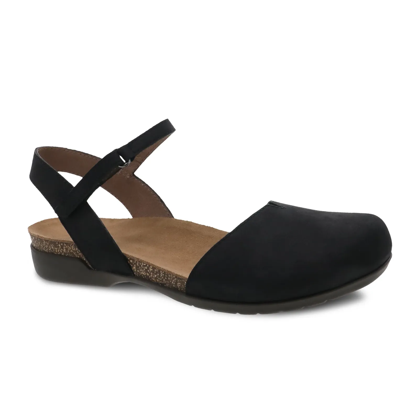 Instant Comfort Leather Dansko Rowan Backstrap Sandal (Women) - Black Nubuck