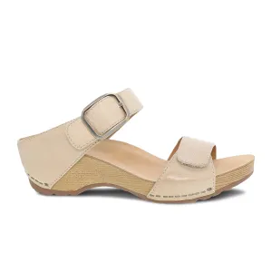 Foot Relief Dansko Tanya Wedge Sandal (Women) - Linen Milled Burnished