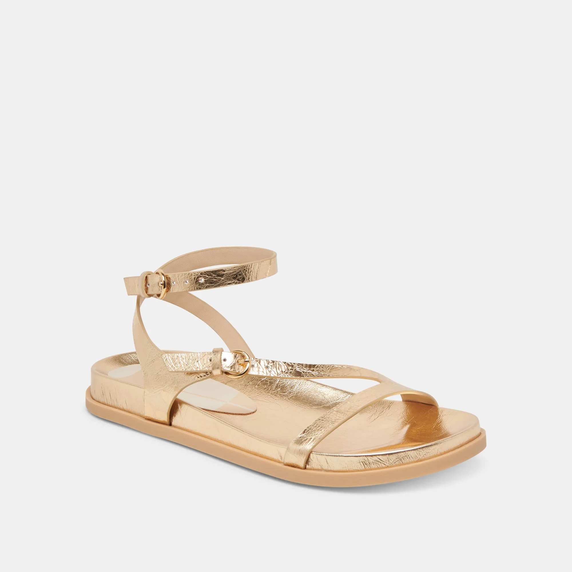 DARLIS SANDALS GOLD DISTRESSED LEATHER Designer