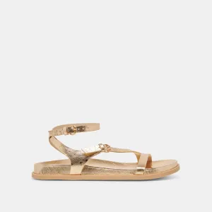 DARLIS SANDALS GOLD DISTRESSED LEATHER Convenient