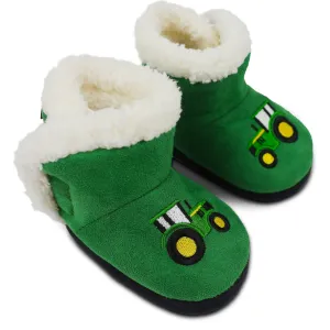 Baby and Toddler Green Tractor Slippers J2C741GF largest