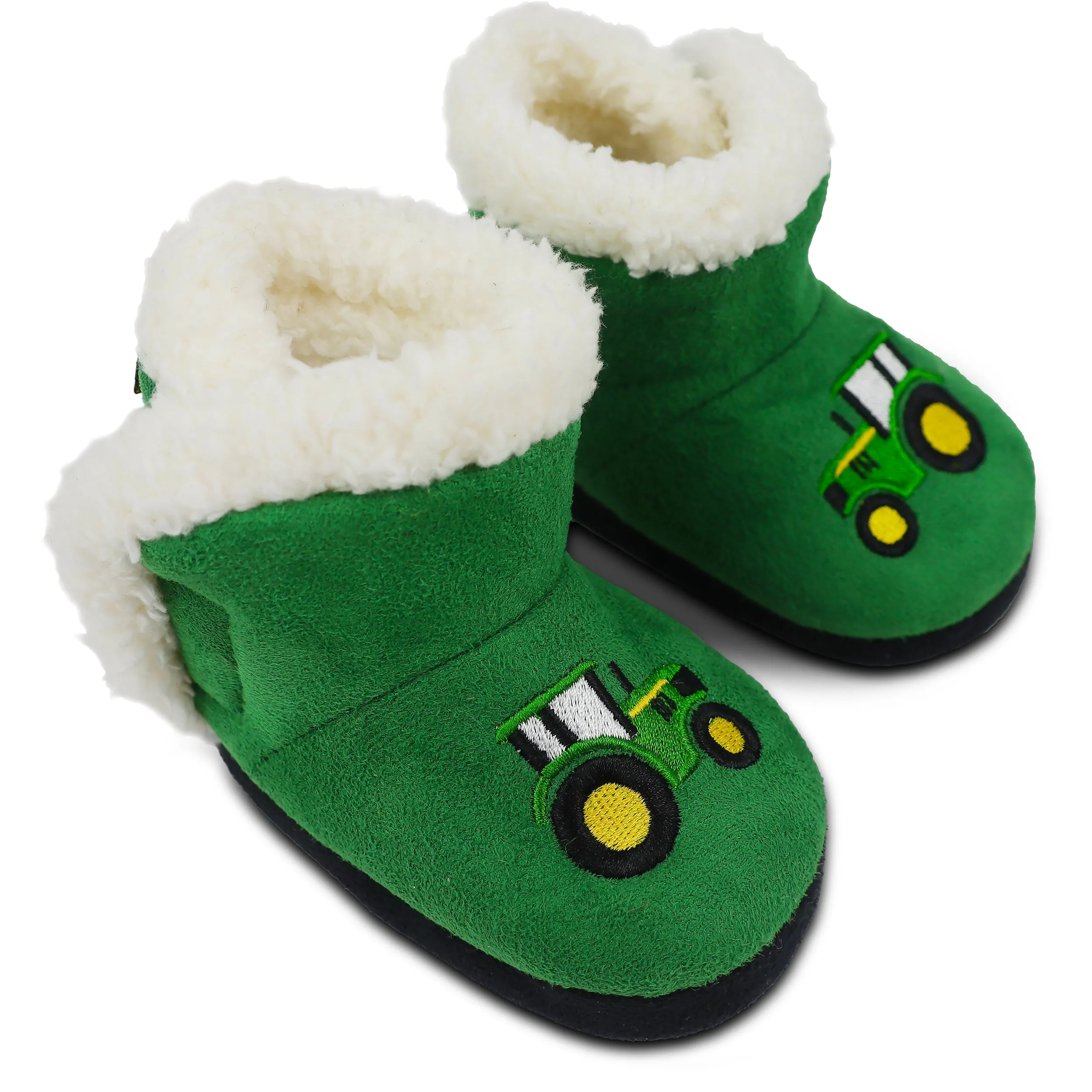 Baby and Toddler Green Tractor Slippers J2C741GF largest