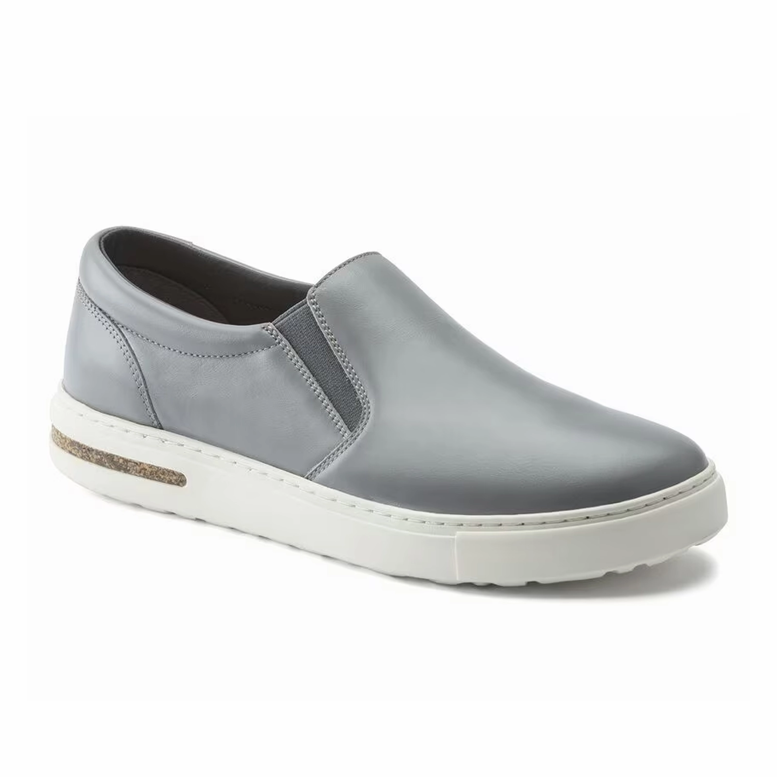 Birkenstock Oswego Narrow Slip On Sneaker (Women) - Gray Leather Business Elegance Even Step