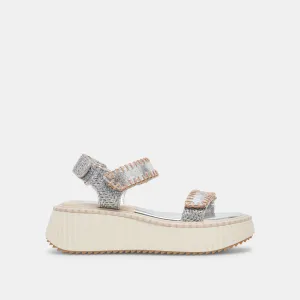 DEBRA SANDALS SILVER DISTRESSED LEATHER Cool in summer