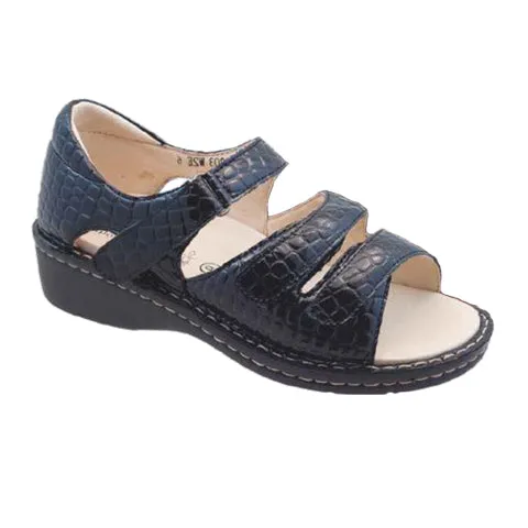 Cushioned Ankle Deer Tracks Andrea Backstrap Sandal (Women) - Black