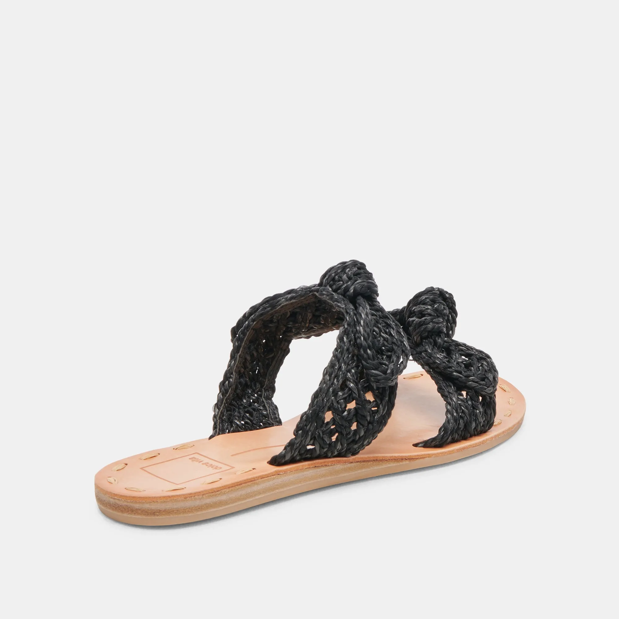 DINAH WIDE SANDALS ONYX RAFFIA Waterproof Material