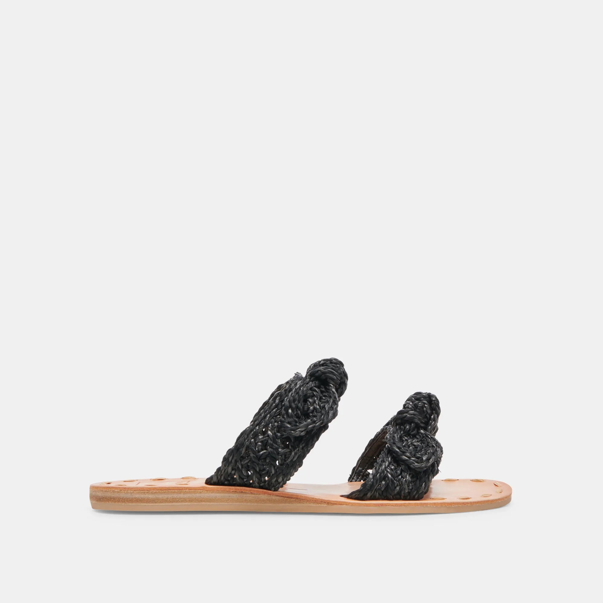 DINAH WIDE SANDALS ONYX RAFFIA semi - outdoor Warm in winter
