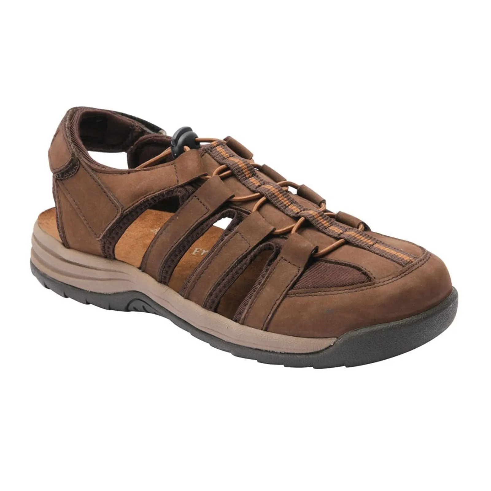 Drew Element Backstrap Sandal (Women) - Brown Nubuck Leather Soft Slip Shock absorption system