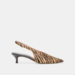 ALENNA HEELS TIGER CALF HAIR Zero Drop Platforms