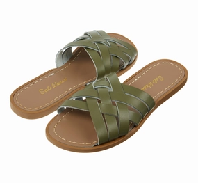 Functional Fit Retro Slide Olive Womens Sandal
