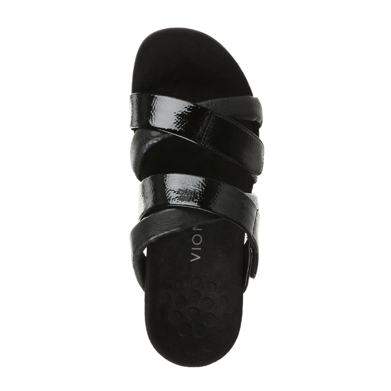 Vionic Hadlie Slide Sandal (Women) - Black Patent Easy Walk Slip