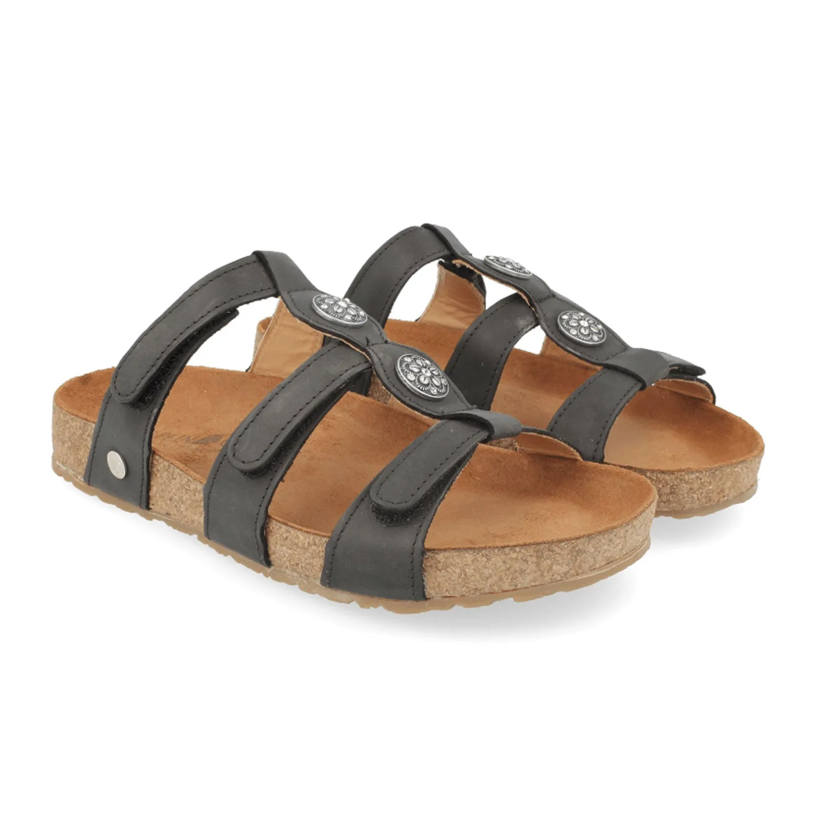 Haflinger Alice Slide Sandal (Women) - Black Light Fit Sandals Sandal Style