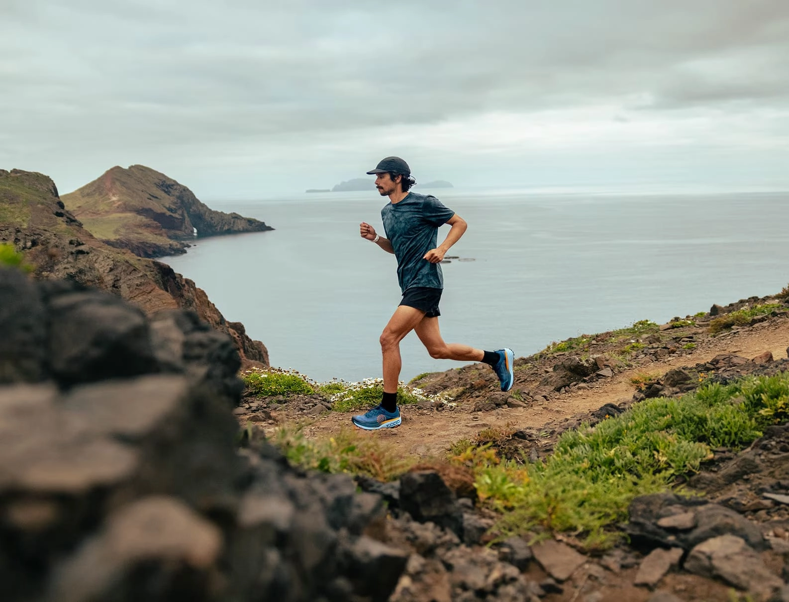 Sporty Tee TOPO MENS VISTA - NAVY ORANGE