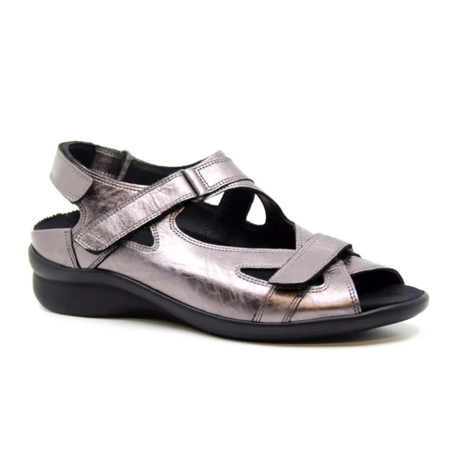 Durea Diana Backstrap Sandal (Women) - Pewter Metallic Ventilation holes