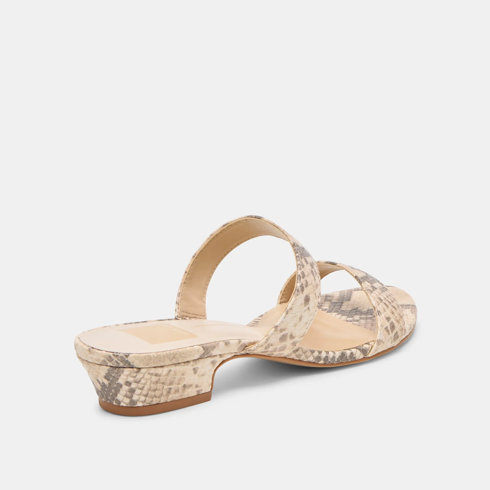 KAMILE SANDALS NATURAL SNAKE EMBOSSED LEATHER Lightweight Ease