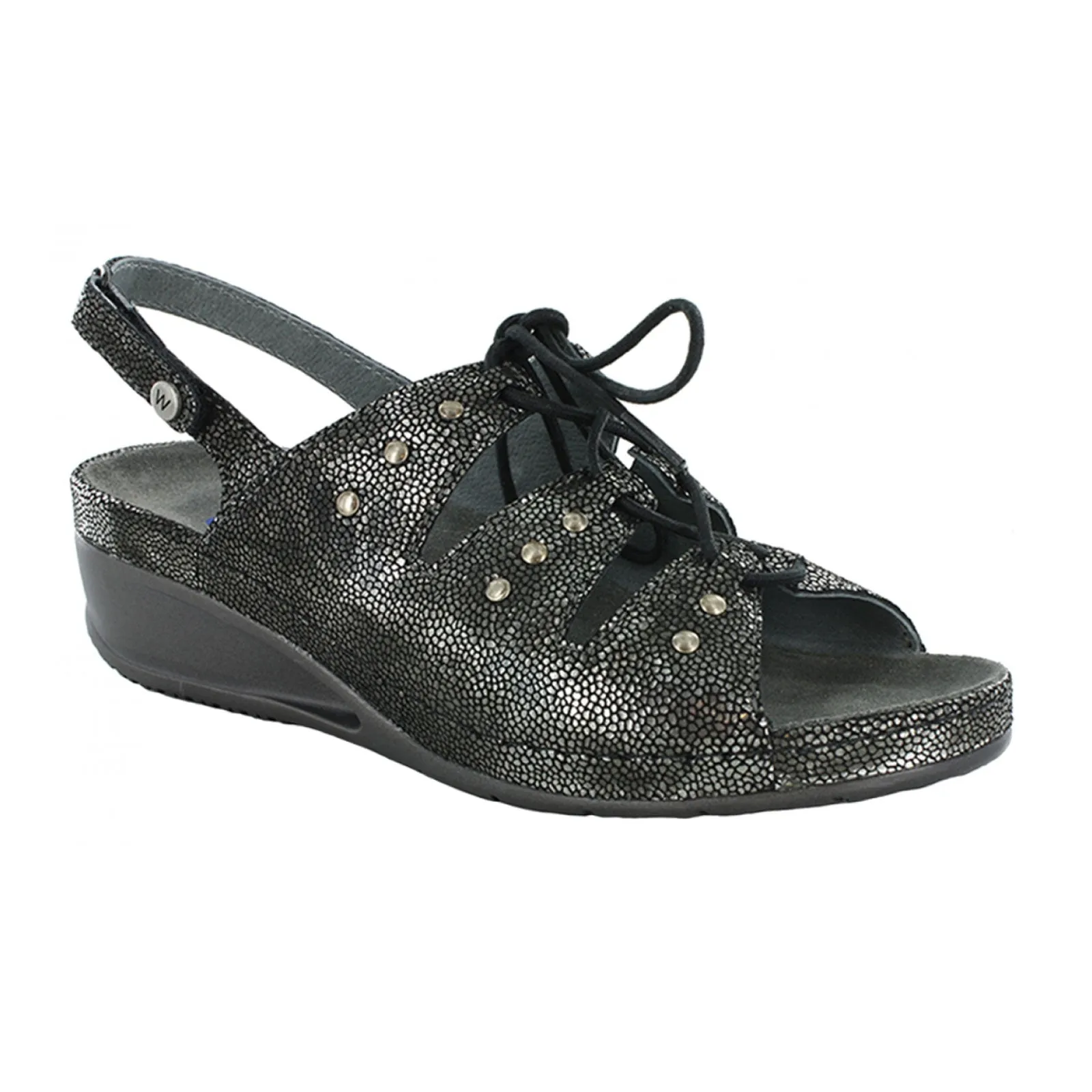 Wolky Bombi Wedge Sandal (Women) - Black Secure fit Stretchable Material