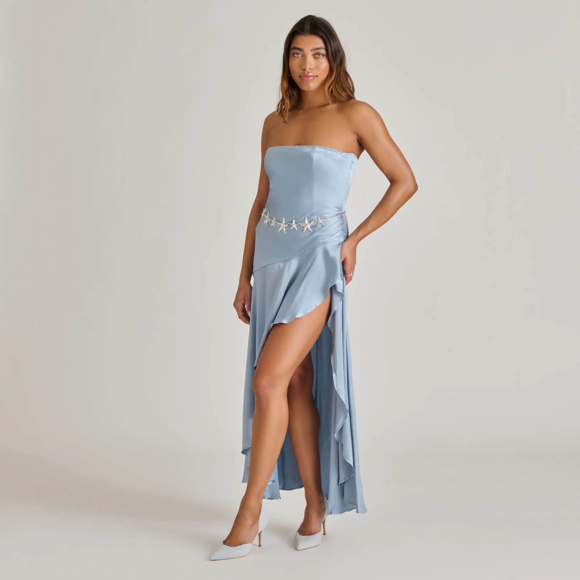 ELOY HEELS LIGHT BLUE SUEDE Impact Diffusing Plate