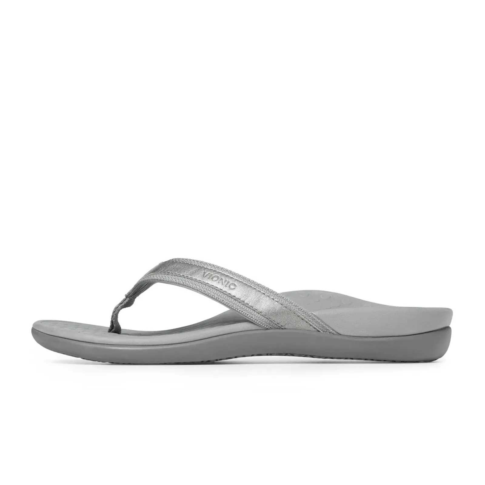 Vionic Tide Sandal (Women) - Pewter Metallic Effortless Travel Fit Comfort Mode
