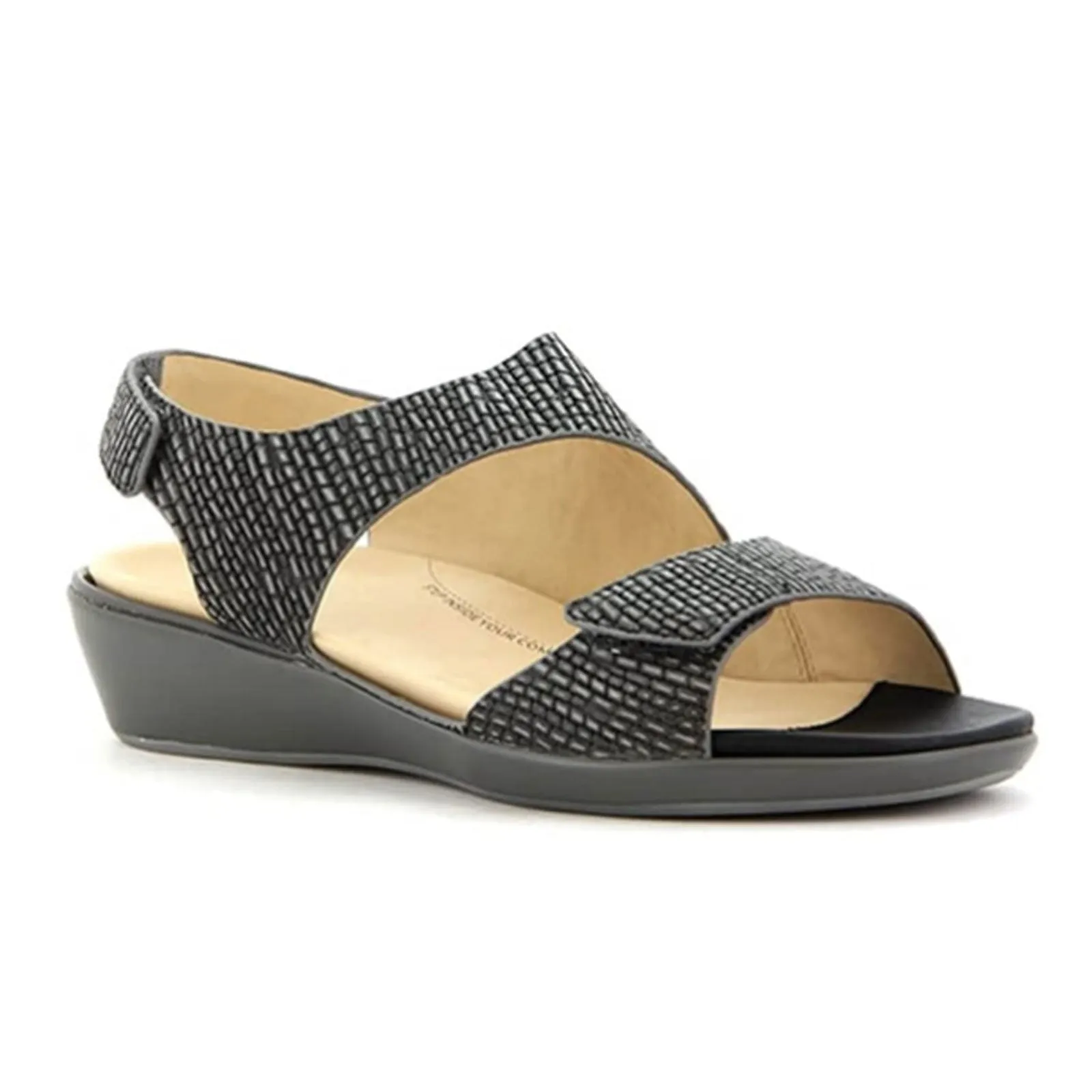 Cozy Foot Ziera Ginger Wedge Sandal (Women) - Charcoal Iggy