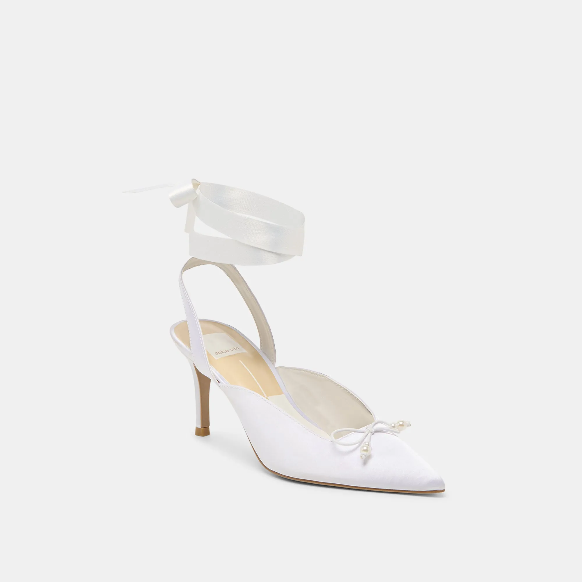 EFORA HEELS TRUE WHITE SATIN Flexible Performance Responsive Midsole