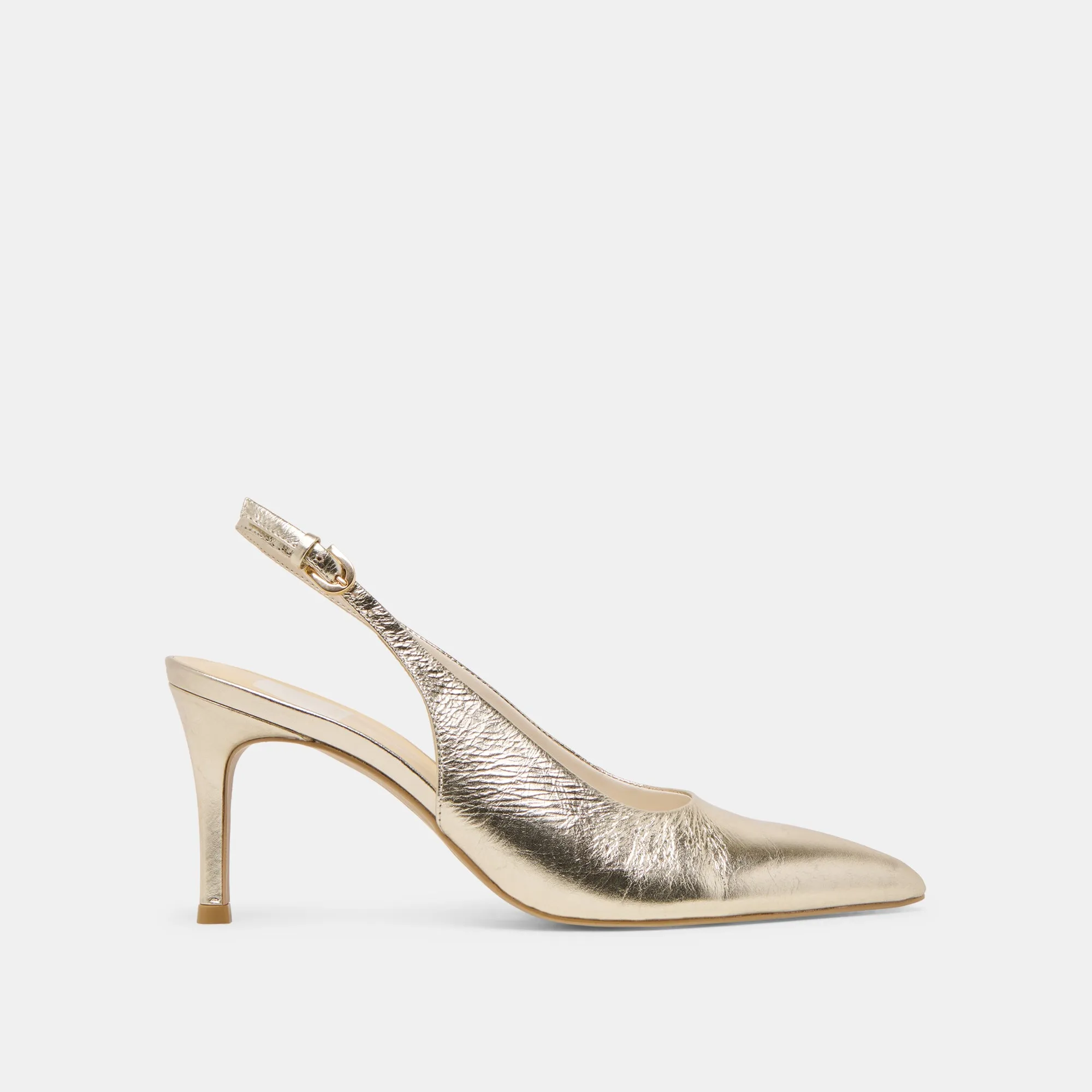 ELASI HEELS LIGHT GOLD CRINKLE PATENT QuickDrying Sweatproof
