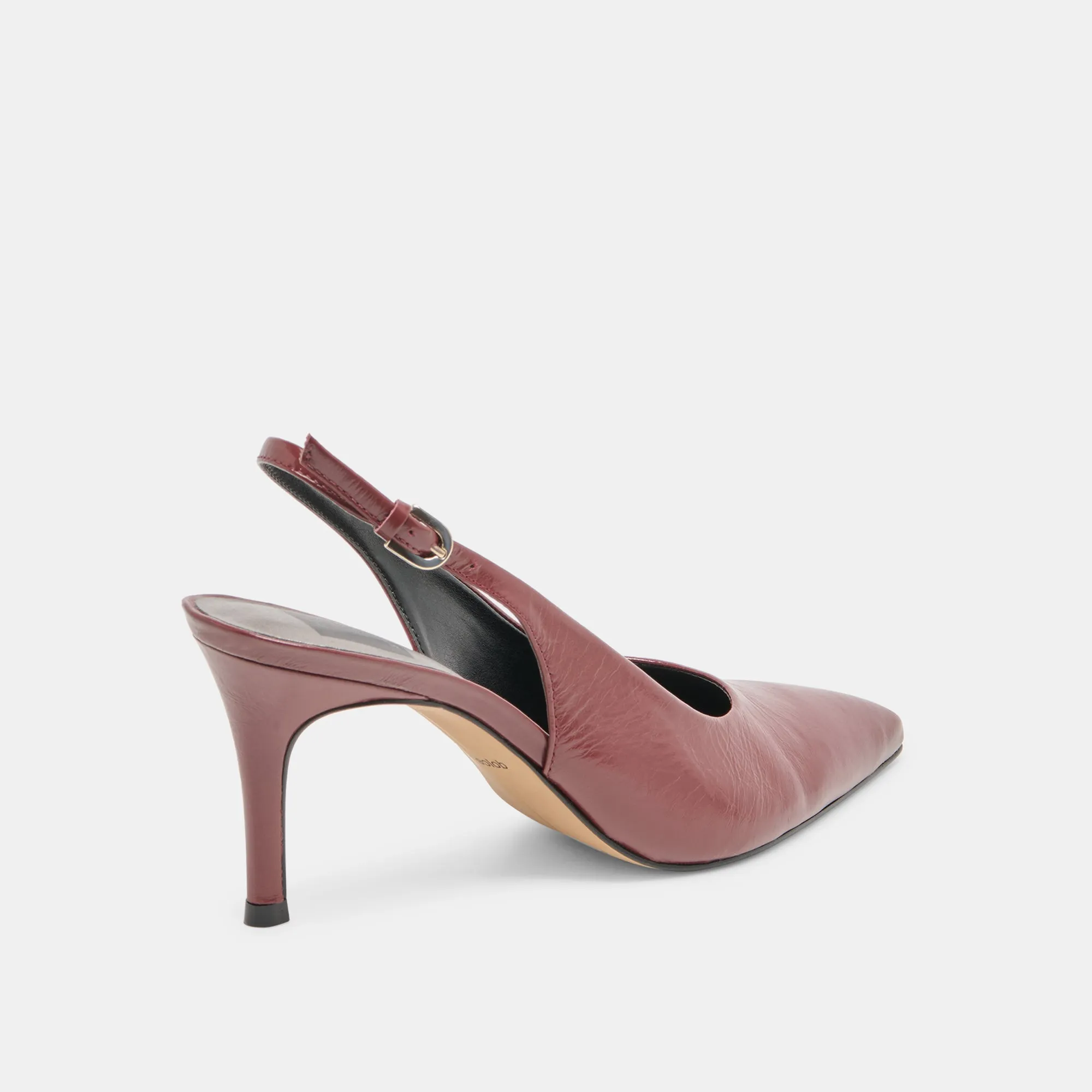 ELASI HEELS OXBLOOD CRINKLE PATENT Laser Cut Ventilation