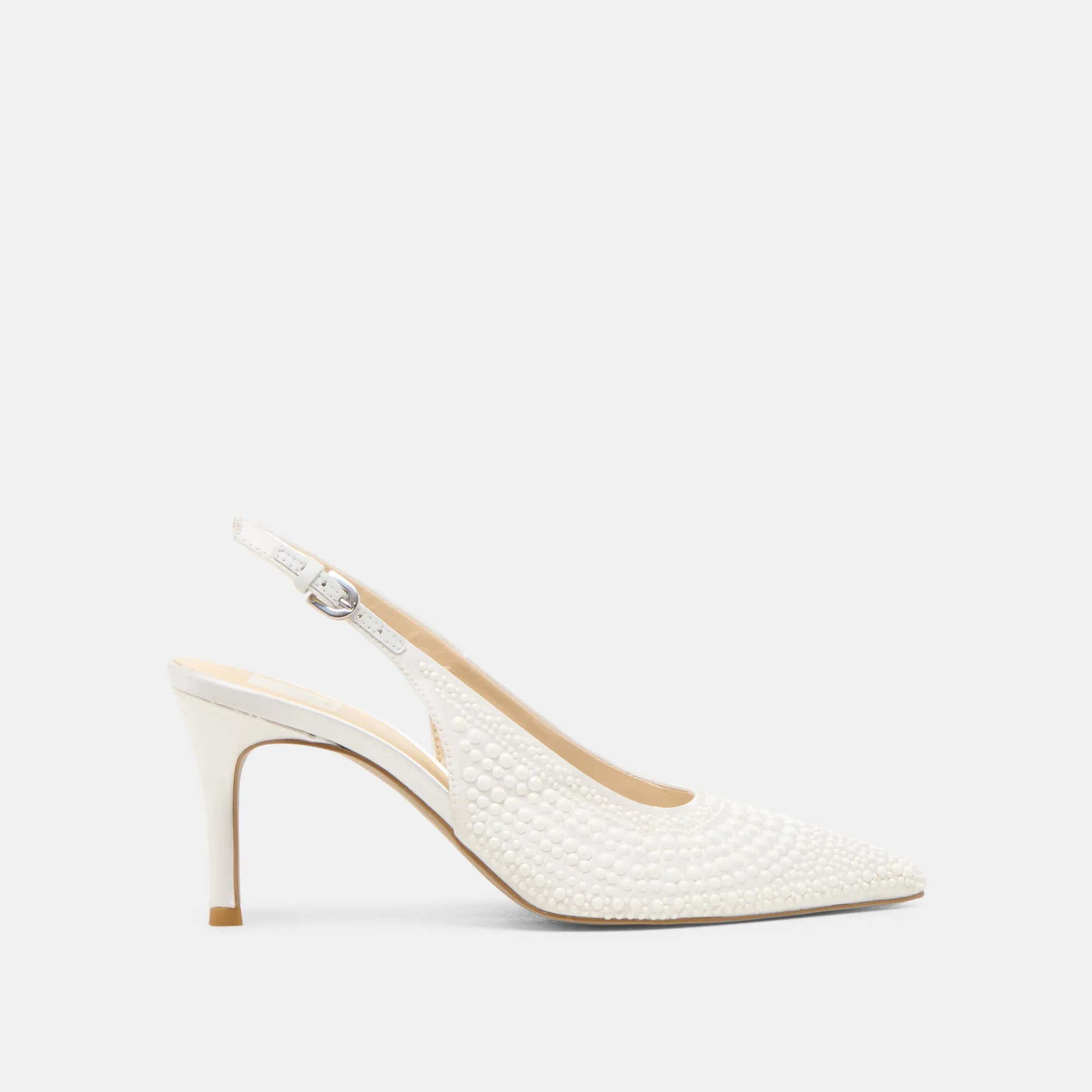 Eco Use ELASI PEARL HEELS TRUE WHITE SATIN