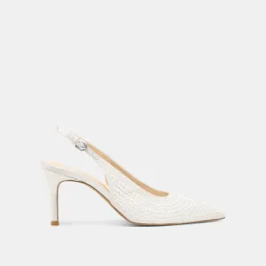 Eco Use ELASI PEARL HEELS TRUE WHITE SATIN